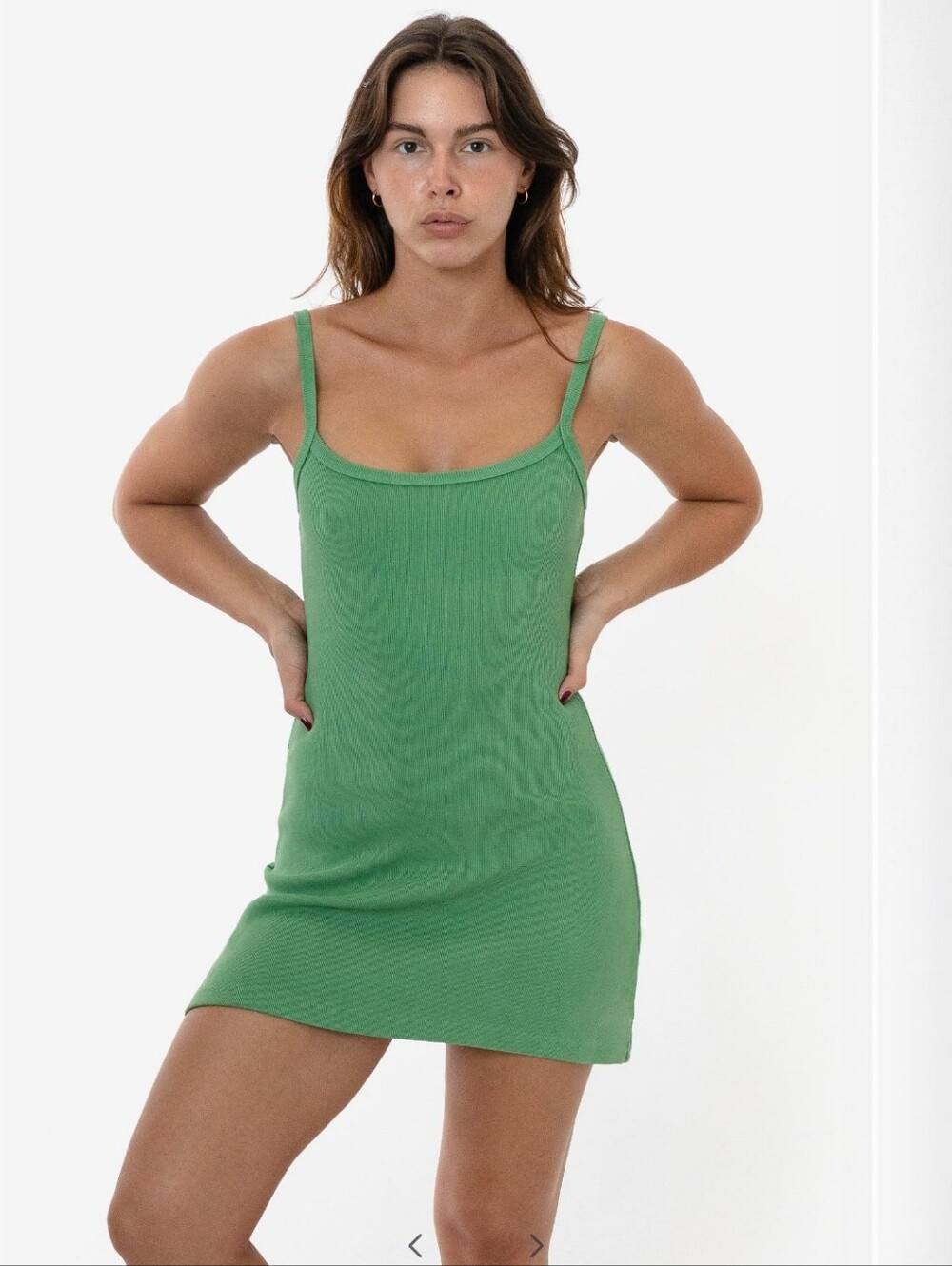 Los Angeles Apparel Ribbed Mini Green Dress Small